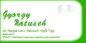 gyorgy matusch business card